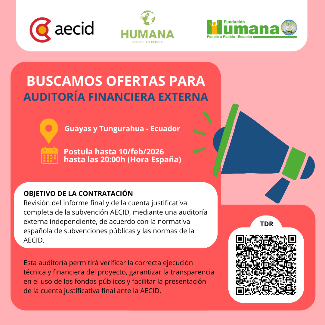 TÉRMINOS DE REFERENCIA PARA LA REALIZACIÓN DE LA AUDITORÍA FINANCIERA EXTERNA DEL PROYECTO FINANCIADO POR LA AECID: 2023/PRYC/000406