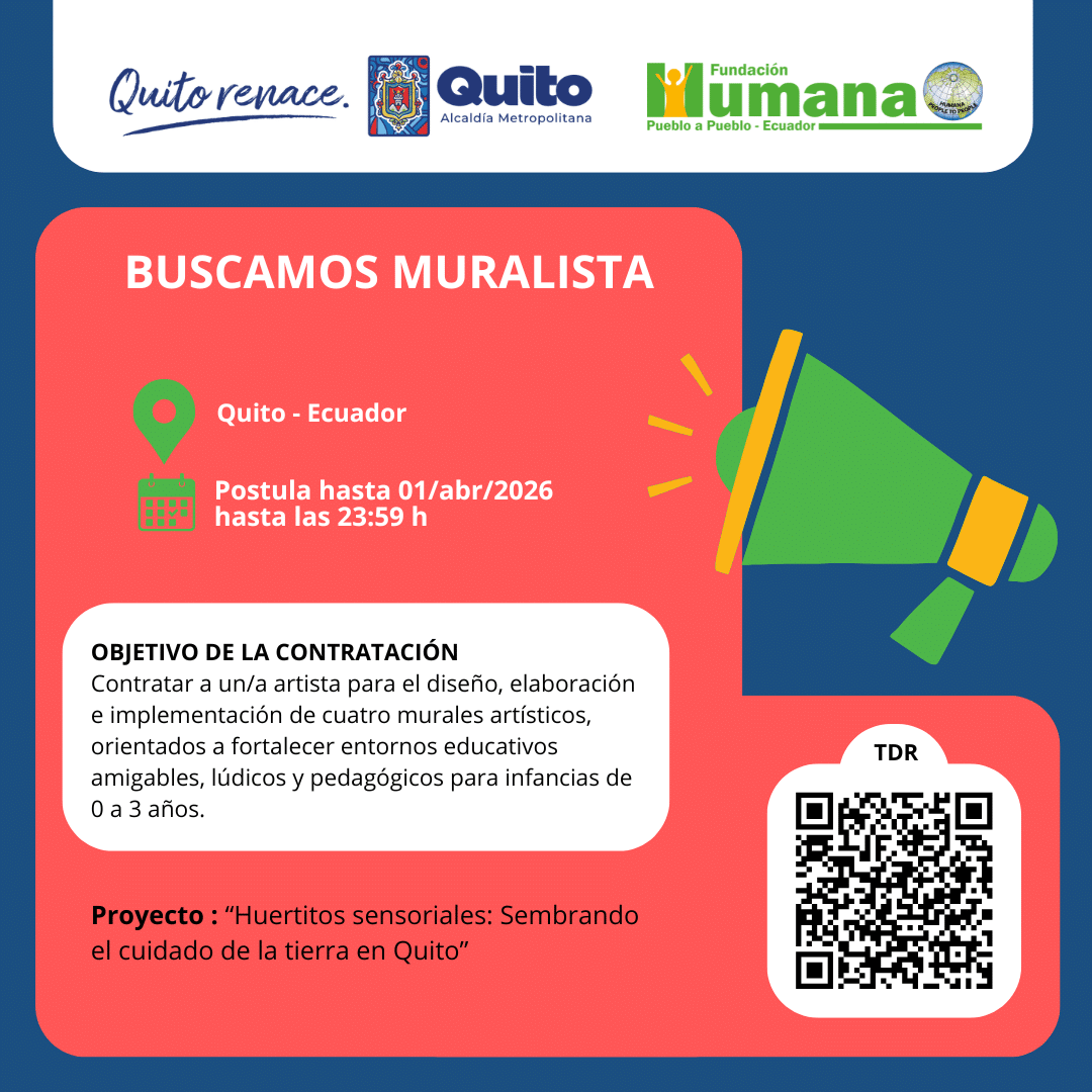 Convocatoria abierta para Artista Muralista en Quito