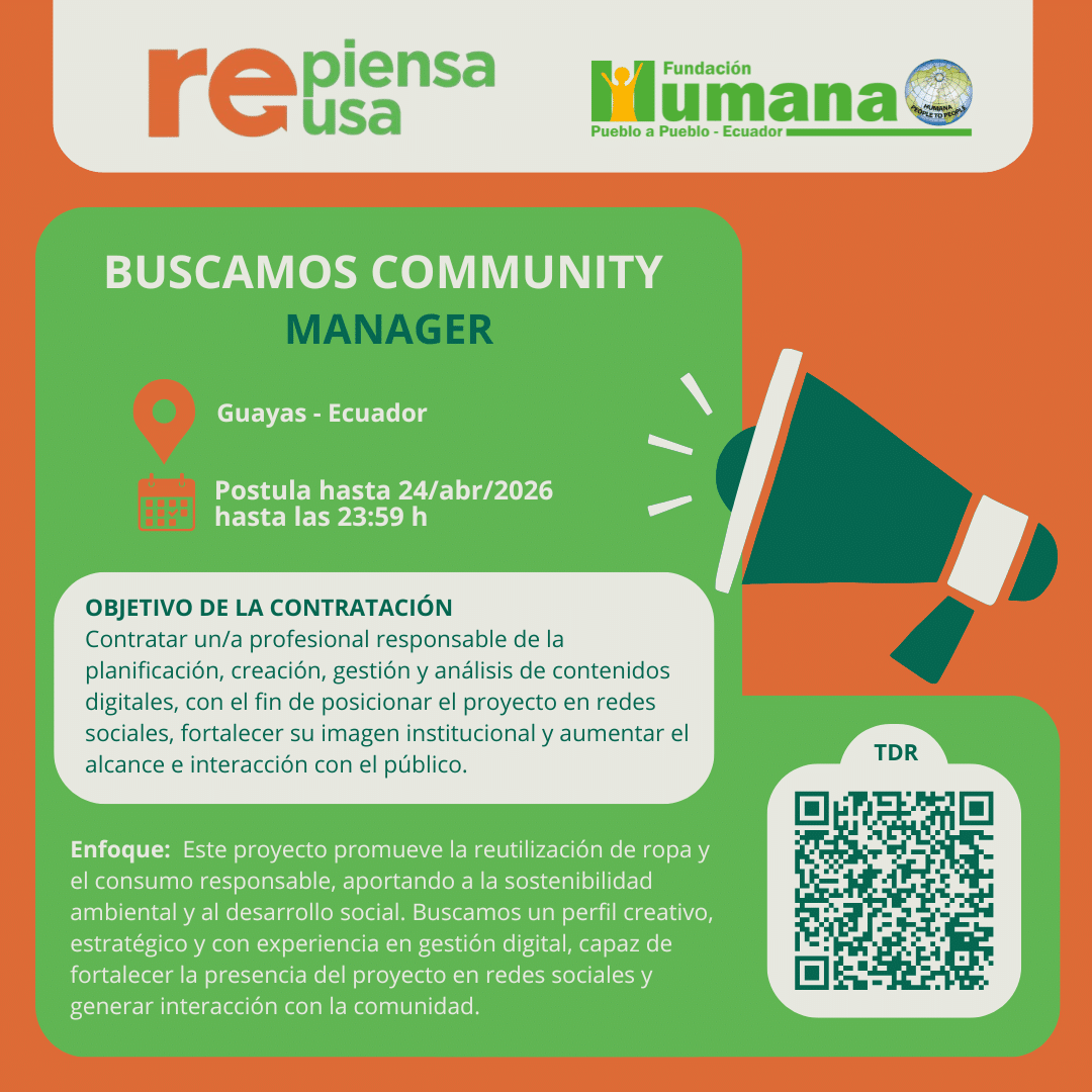 Estamos buscando Community Manager para proyecto Repiensa Reusa