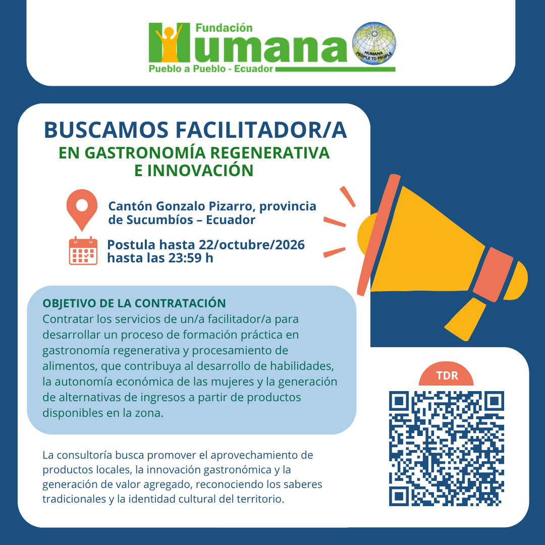 Buscamos facilitador/a en gastronomía regenerativa e innovación